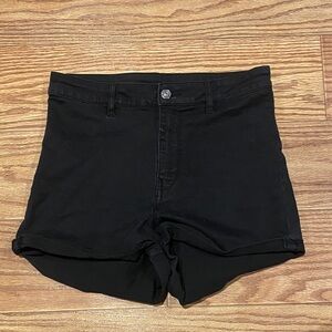 Divided High Waist Black Women's Shorts
